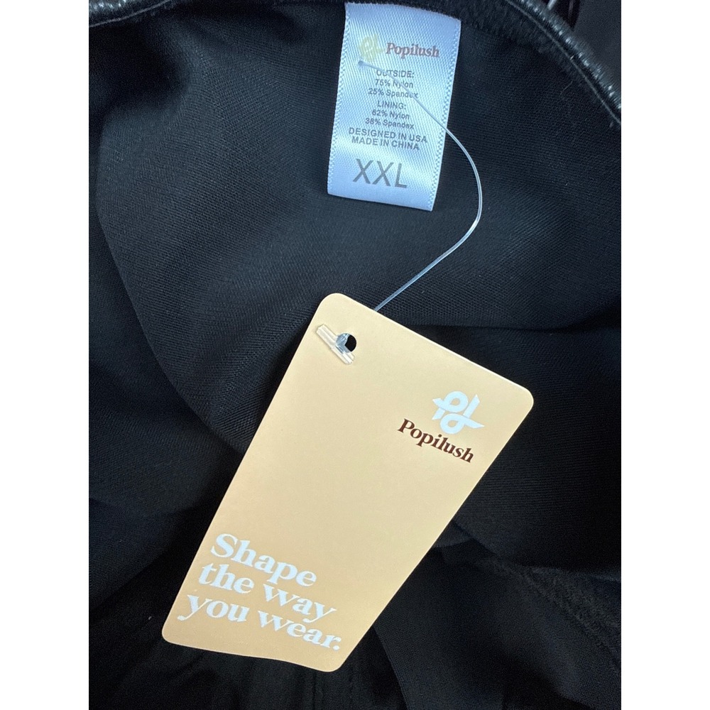 NWT Popilush Faux Leather Plunging
V Sculpting Corset Bodysuit‎ Black XXL $88 - Picture 6 of 7